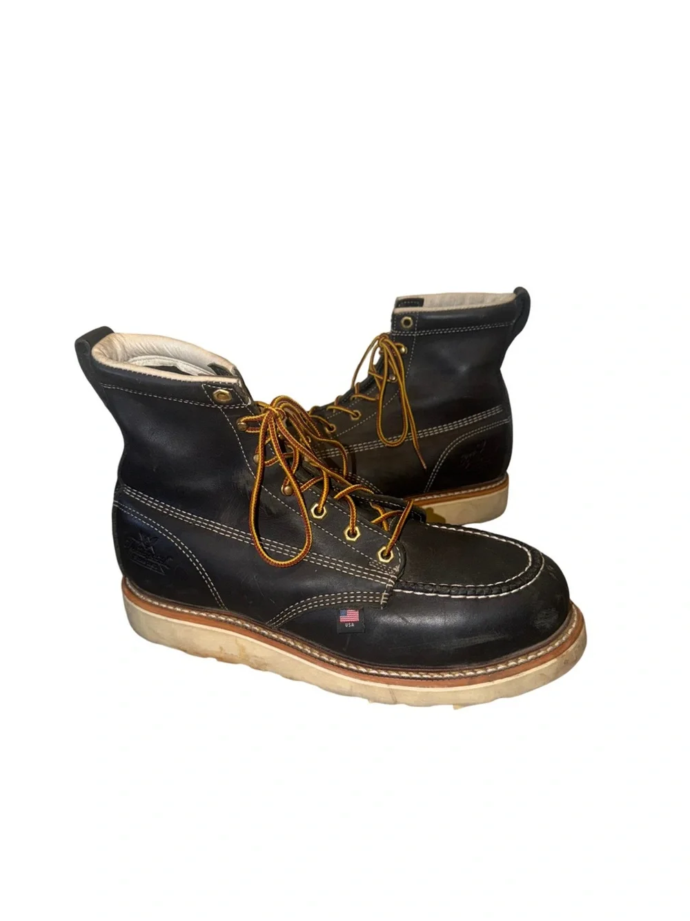 Black Moc Toe Work Classic American style Thorogood steel toe boots size 9.5 D